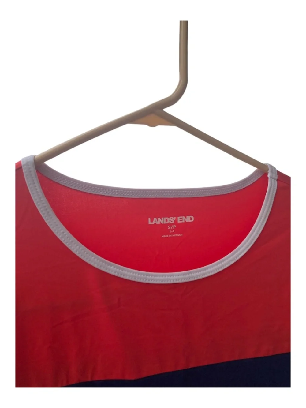 Lands’ End Top Red White Blue long sleeve size small